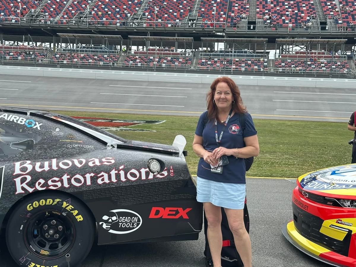 Jen in front of NASCAR