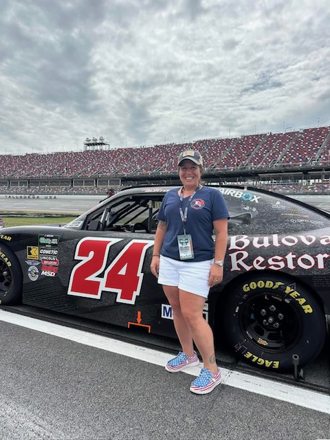 Missy in front of NASCAR