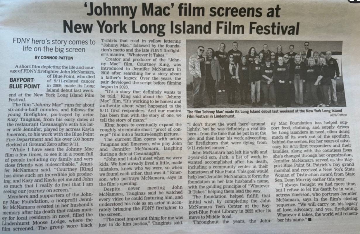 Johnny Mac film screening and cast at the New York Long Island Film Festival