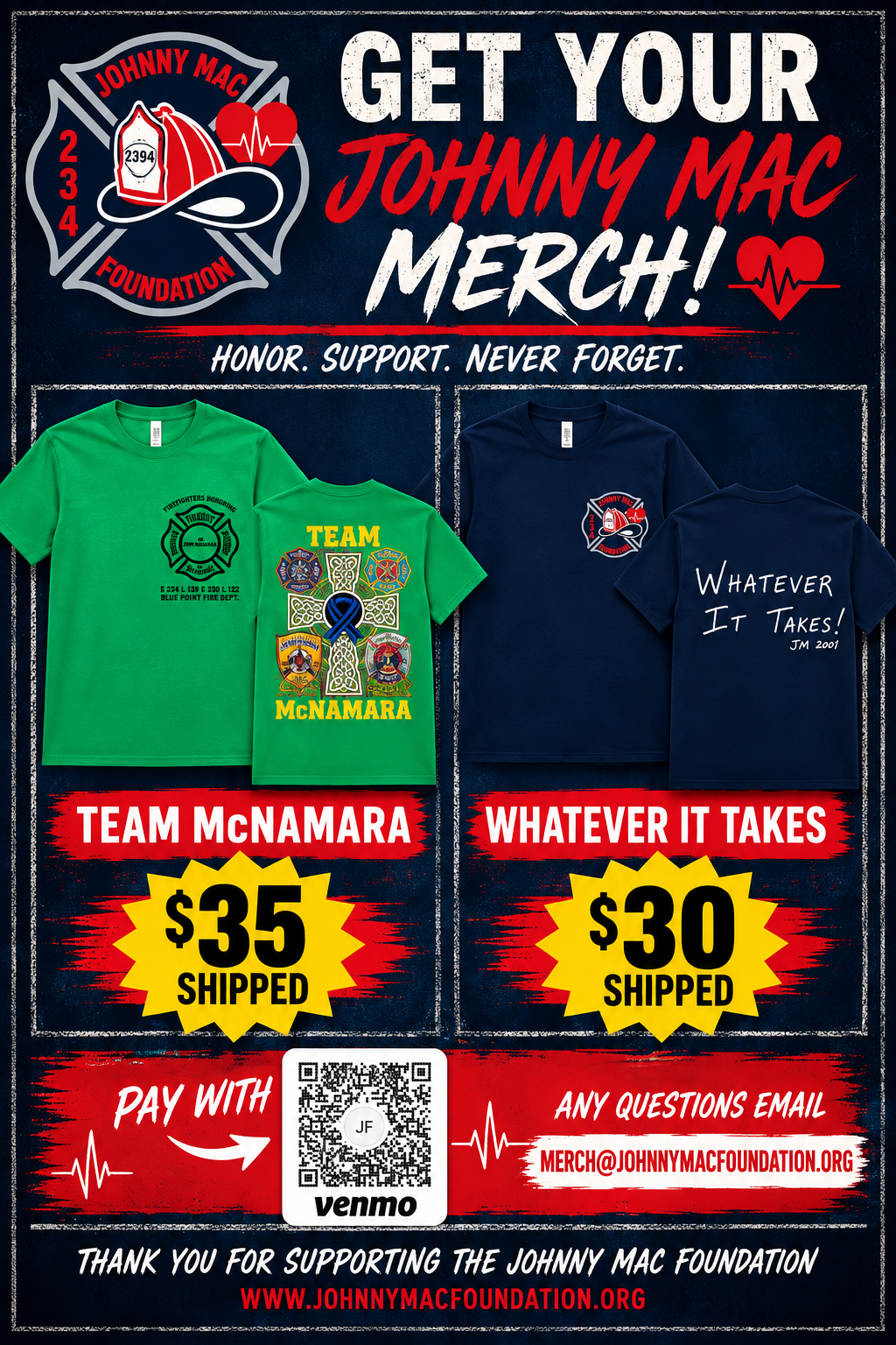 Johnny Mac Foundation T-Shirt Flyer