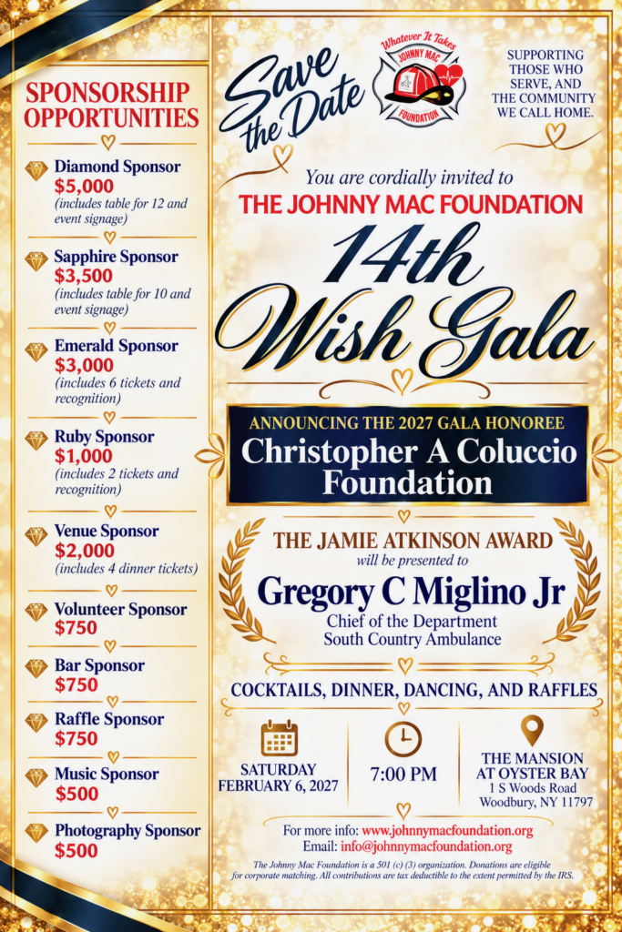 Wish Gala 2027 - Johnny Mac Foundation Flyer